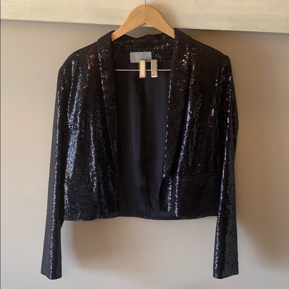 H&M Black Sequin Blazer